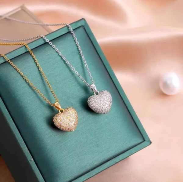 Gold Plated Full Diamond Heart Pendant