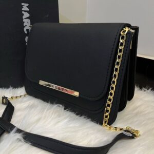 Zwore black crossbody bag with gold chain strap for women