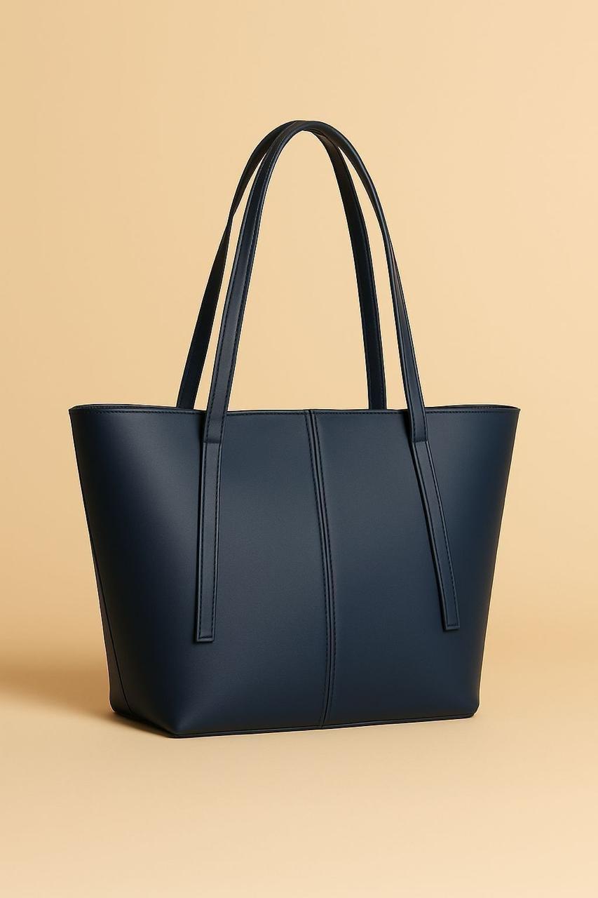 Classic Navy Blue Structured Tote Bag for Women Everyday Elegance & Functionality
