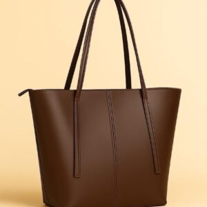Chocolate Brown structured tote bag for women in Pakistan – office and college handbag
