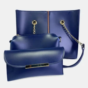 Elegant Navy Blue Handbag Set (3 Pieces)