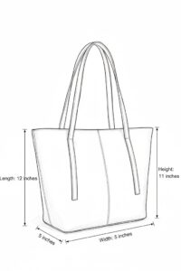Classic navy blue structured tote bag for women with long shoulder straps