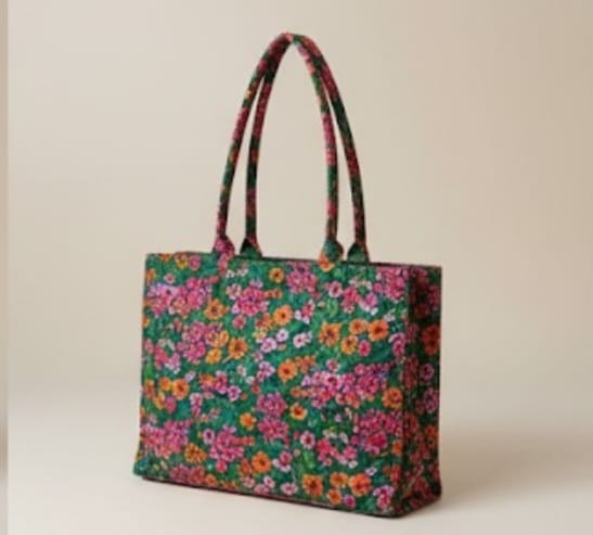Colorful floral tote bag for women – stylish everyday handbag