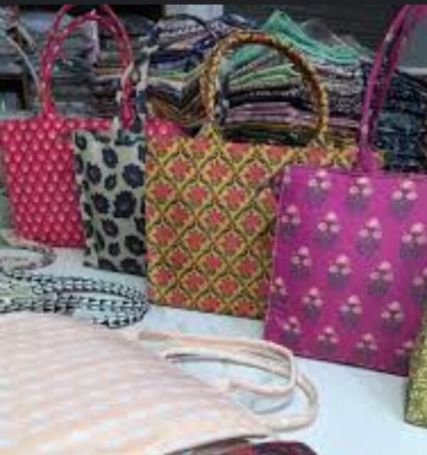 Woman carrying stylish ethnic tote bag – perfect for work, shopping, or casual outings