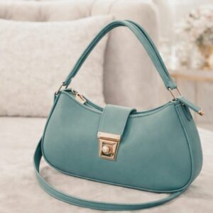 Modern moon design handbag with secure lock