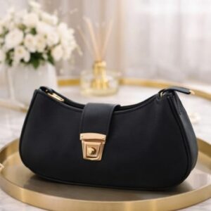 Modern moon design handbag with secure lock