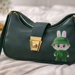 Zwore green labubu shoulder bag
