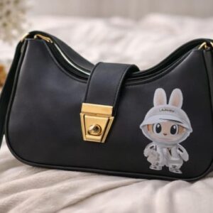 Zwore black labubu shoulder bag